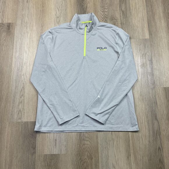 Polo Sport Ralph Lauren Pullover Mens Extra Large Gray Quarter Zip ThermoVent - Picture 1 of 12